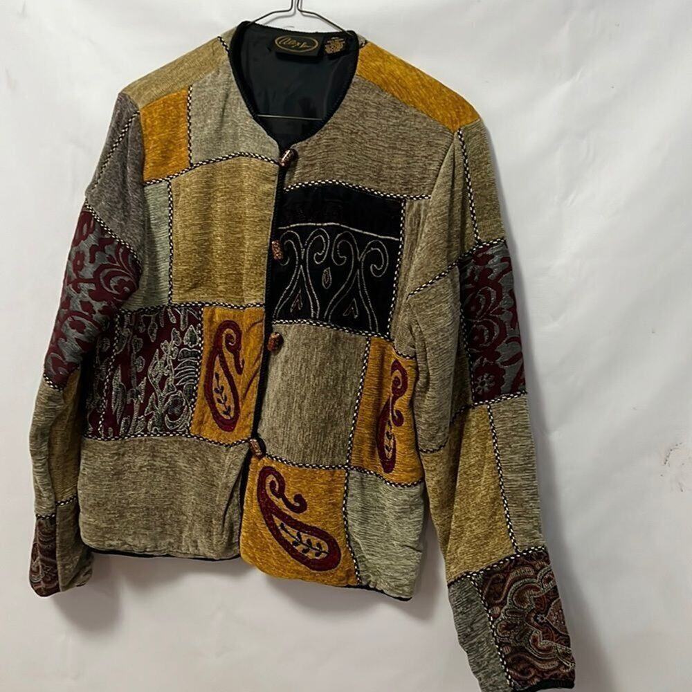 VINTAGE ALEX KIM‎ PATCHWORK JACKET SIZE XL